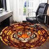 1PCTiger Stained_Glass Office Round Area Rug,  Mat Suitable For Office, Under Office Chairs Bedroom Living Room Home Decor, Room Deco