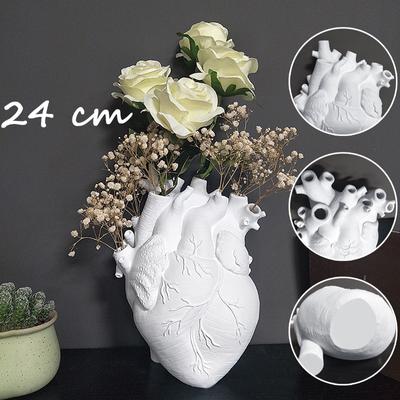 Anatomical Heart Shape Vase Nordic Flower Pot Body Art Vase Sculpture Home Decor Desktop Ornament Flower Plant Holder with 3 Colors