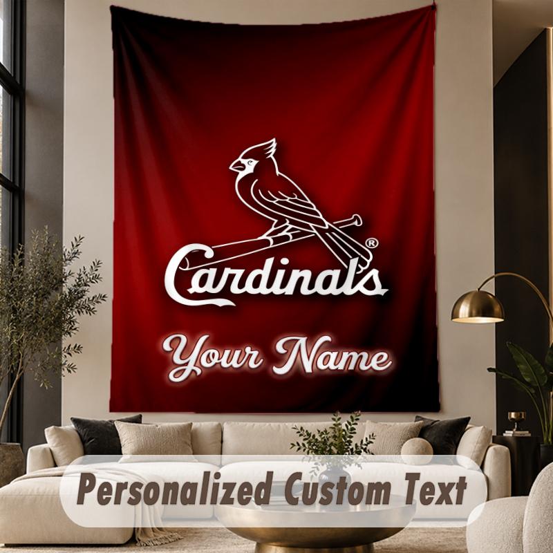 Custom Text Tapestry St. Louis Cardinals Print Wall Tapestry Indoor Living Room Wall Decor