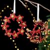 Gold Sequin Christmas Tree Pendant Butterfly Knot Girl Glitter Snowflake Elk Ornaments Ice Bar Dragonfly Christmas Decorations