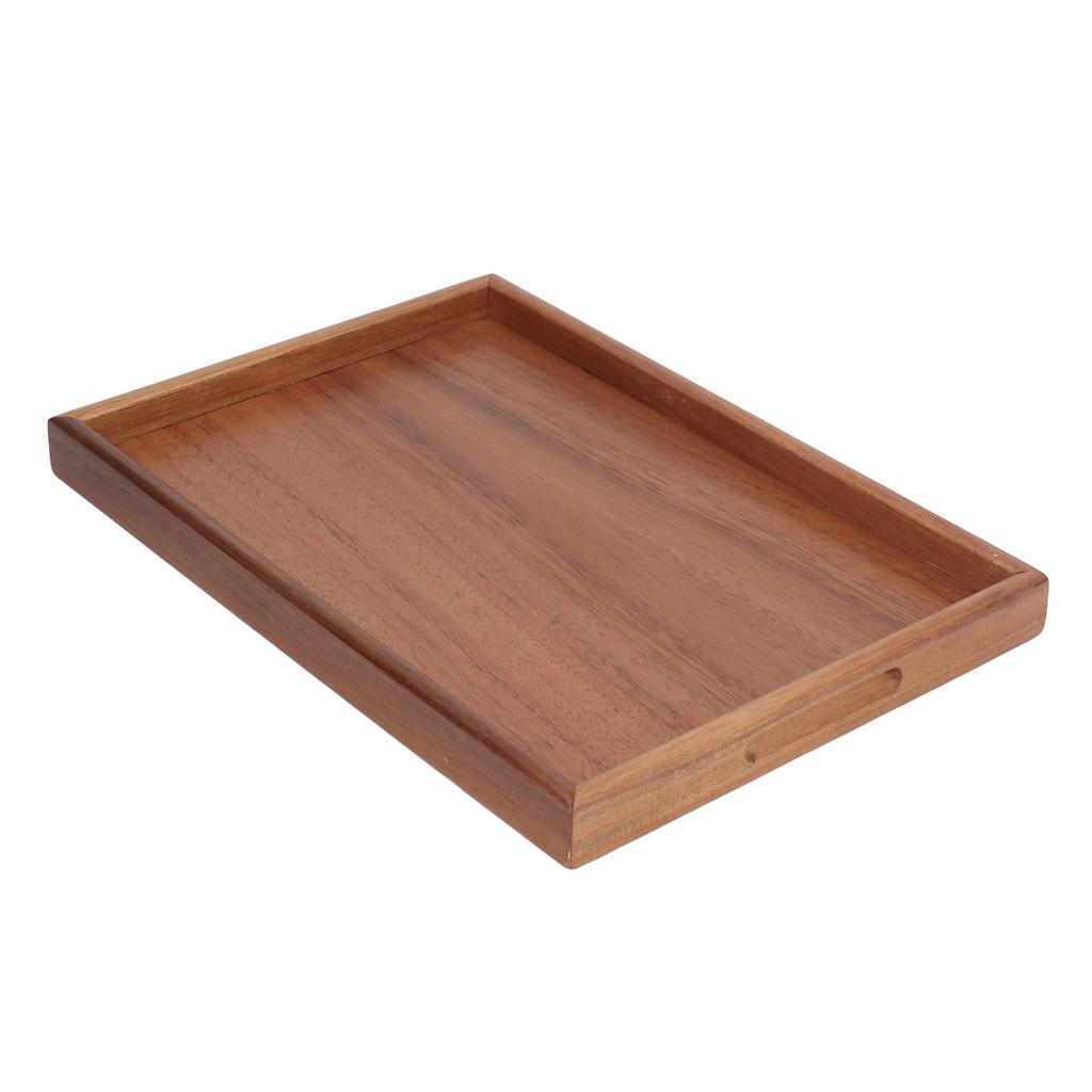 Bamboo Tea Serving Tray Multifunction Decorative Rectangle Bamboo Vanity Tray for Hotel Home Bathroom