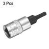 3pcs Hex Bit Socket H3 H4 H5 H6 H7 H8 1/4" Square Drive Metric Extension Impact Bit S2 Hexgon Bits Adapter Socket Wrench
