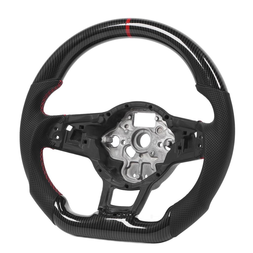Hydro‑Dip Carbon Look Steering Wheel Perforated Leather Flat Bottom for GLI R GTD MQB
