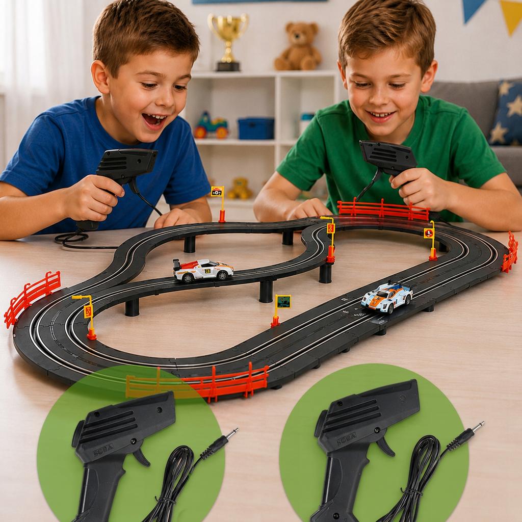 [5] Electric car race track 2x cars 2x remote control 300cm Z3400