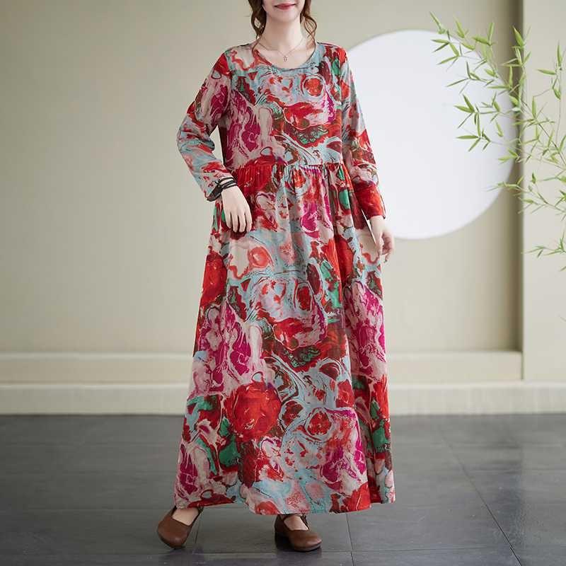 Vintage Long Skirt Flesh-Covering Dresses