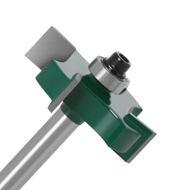 4 Edge T Type Bearings Wood Milling Cutter Industrial Grade Rabbeting Bit Woodworking Tool Router Bits for Wood  6mm 1/4 Inch Shank