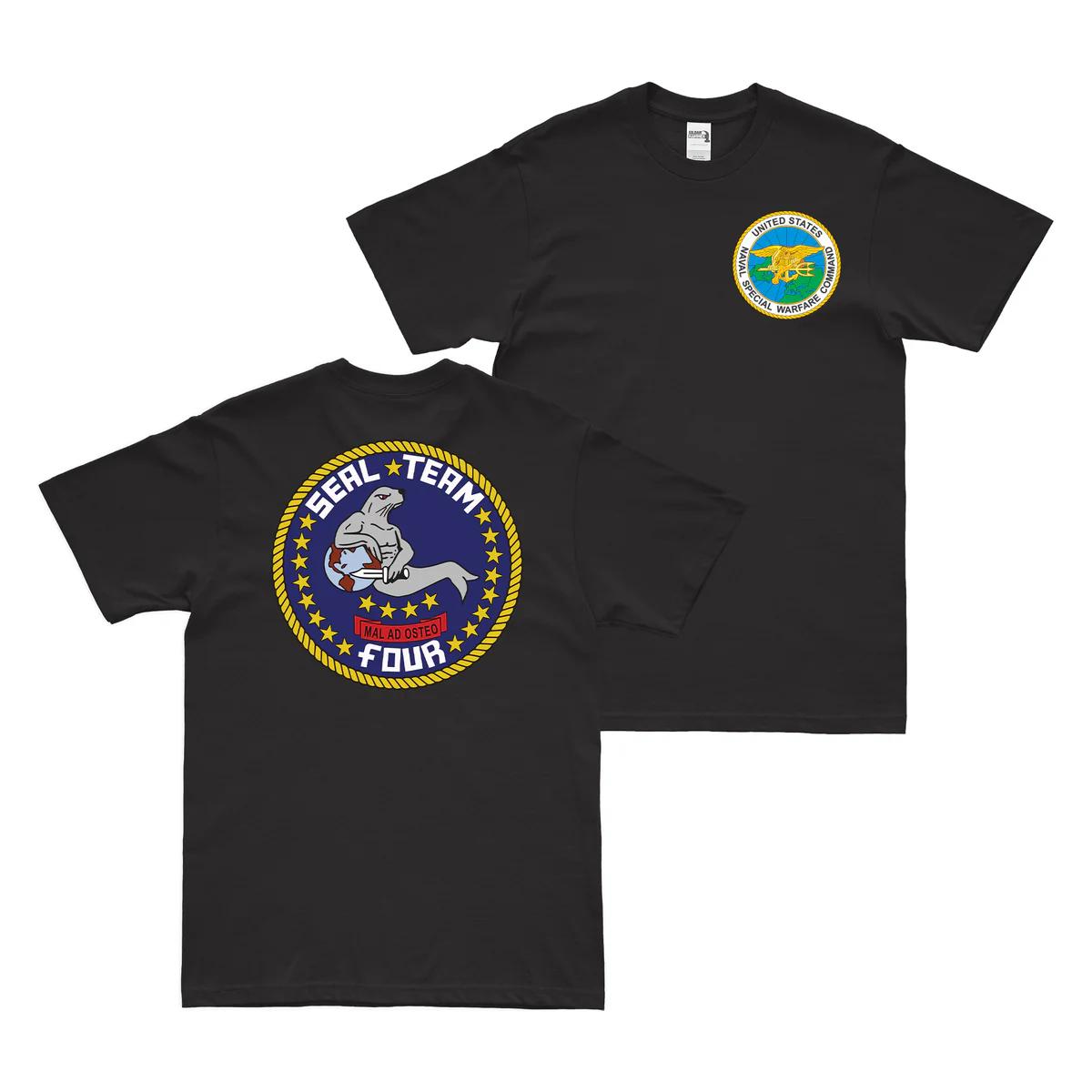 SEAL Team Four US Naval Special Warfare TShirt Military Insignia Graphic Tee for Army Fans Casual Cotton Short Sleeve Top M