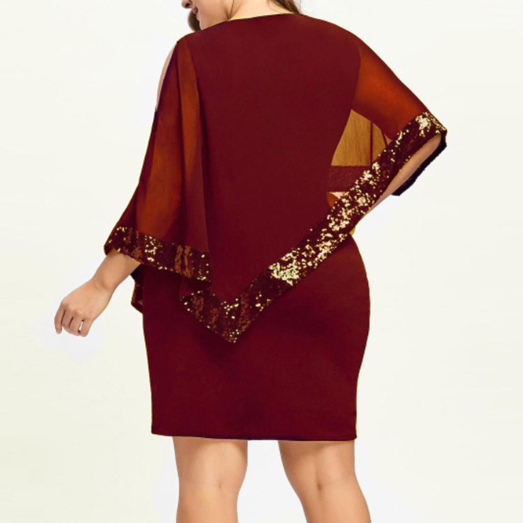 GMXIA Women's Fashion Summer Spring Solid Color Print O-Neck Long Sleeve Casual Dresses