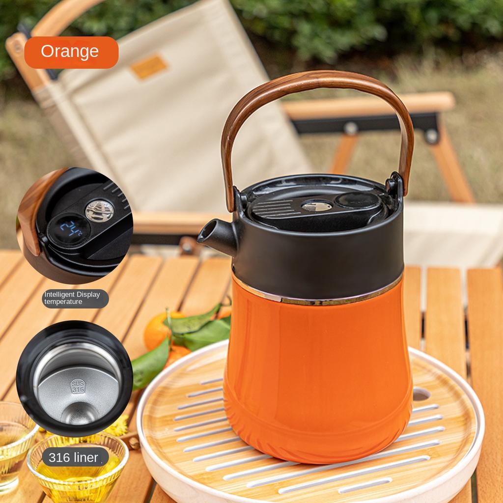 Insulated Braised Teapot Ceramic Inner Pot Smart Braised Teapot 316 Stainless Steel Tea Water Separation Household Portable Insulated Pot