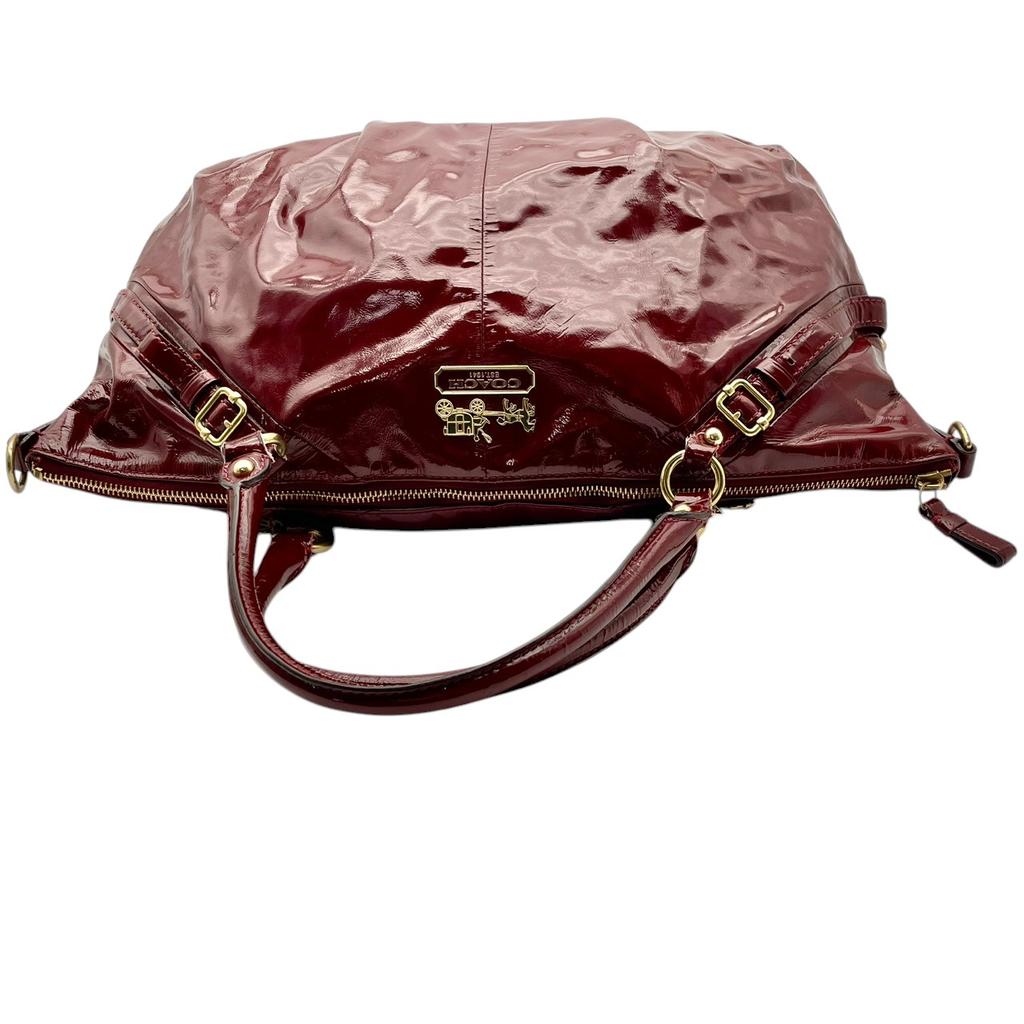 Used COACH 2WAYTote Bag MadisonTote Bag Red Patent leather Women