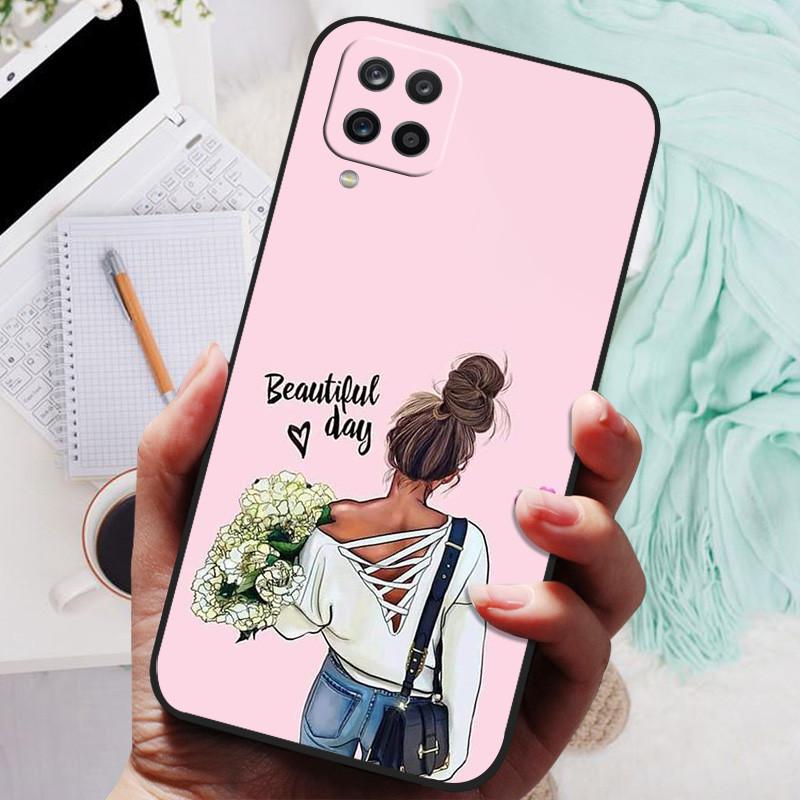 Für Samsung Galaxy A12 Hülle Silikon Luxus Katze Marmor Weiche Stoßstange Abdeckung für Samsung Galaxy M12 A12 Schutz Hüllen A M 12