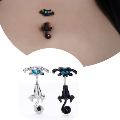 Vintage chat animal de compagnie charme conception nombril nombril anneau bijoux de corps Piercing