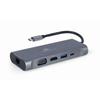 Hub USB-C - Gembird - 8716309121477 - 7-en-1 - HDMI 4K - VGA Full HD - Chargement PD 100W