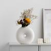 French Wabi-**** Wind Jade Ring Ceramic Small Mouth Vase Light Luxury Home Soft Decoration Ornament Art Flower Insert