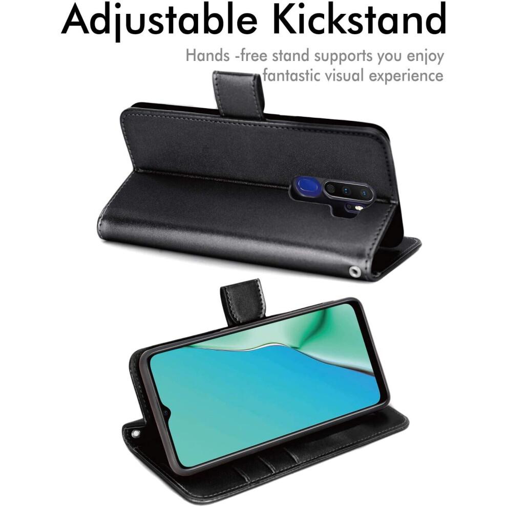 Leather Wallet Case for Oppo A9 2020 / A5 2020, Flip Protective Case Cover with Wallet Card Holder