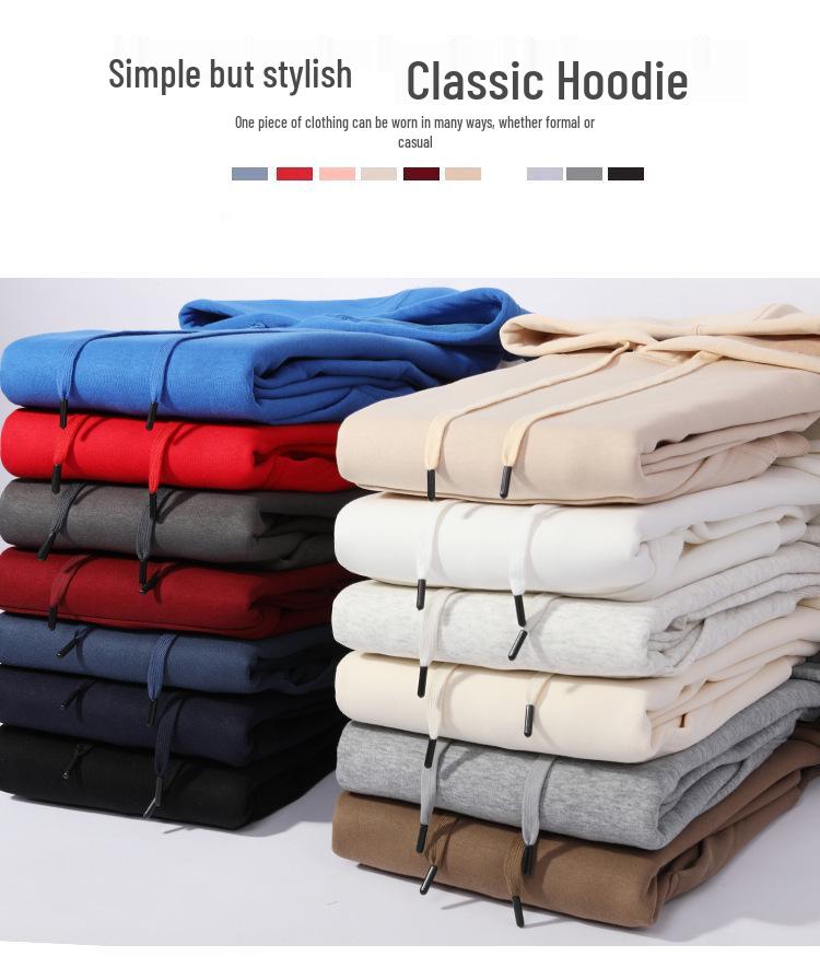 2025 Autumn/Winter Retro Hooded Oversized Fleece Sweatshirt