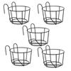 5pcs Iron Plant Holder Hanging Flower Pot Railing Balcony Veranda Planter Rack Hanging Basket Houseplant Flower Stand Pot Holder Flower Pot Stand