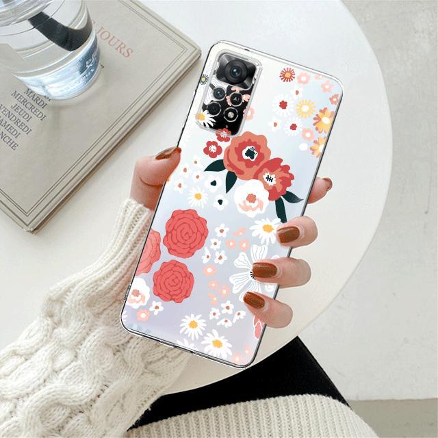 

Прозрачный чехол с цветком красной розы для Xiaomi Redmi Note 12 7 8 9 8t 11t 8 10 Pro 9s 10s 11 11s для Mi 9a 9 9c 9t 10 10c K40 Redmi 9