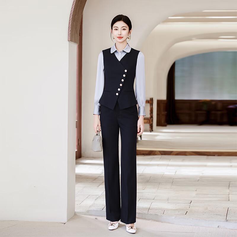 Women's Irregular Vest & Wide-Leg Pants Set