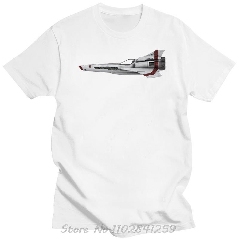Battlestar Galactica Viper Fighter Sci-Fi Herren T-Shirt Lässig Kurzarm Übergroßes T-Shirt Herren Rundhals T-Shirt Sommer Streetwear