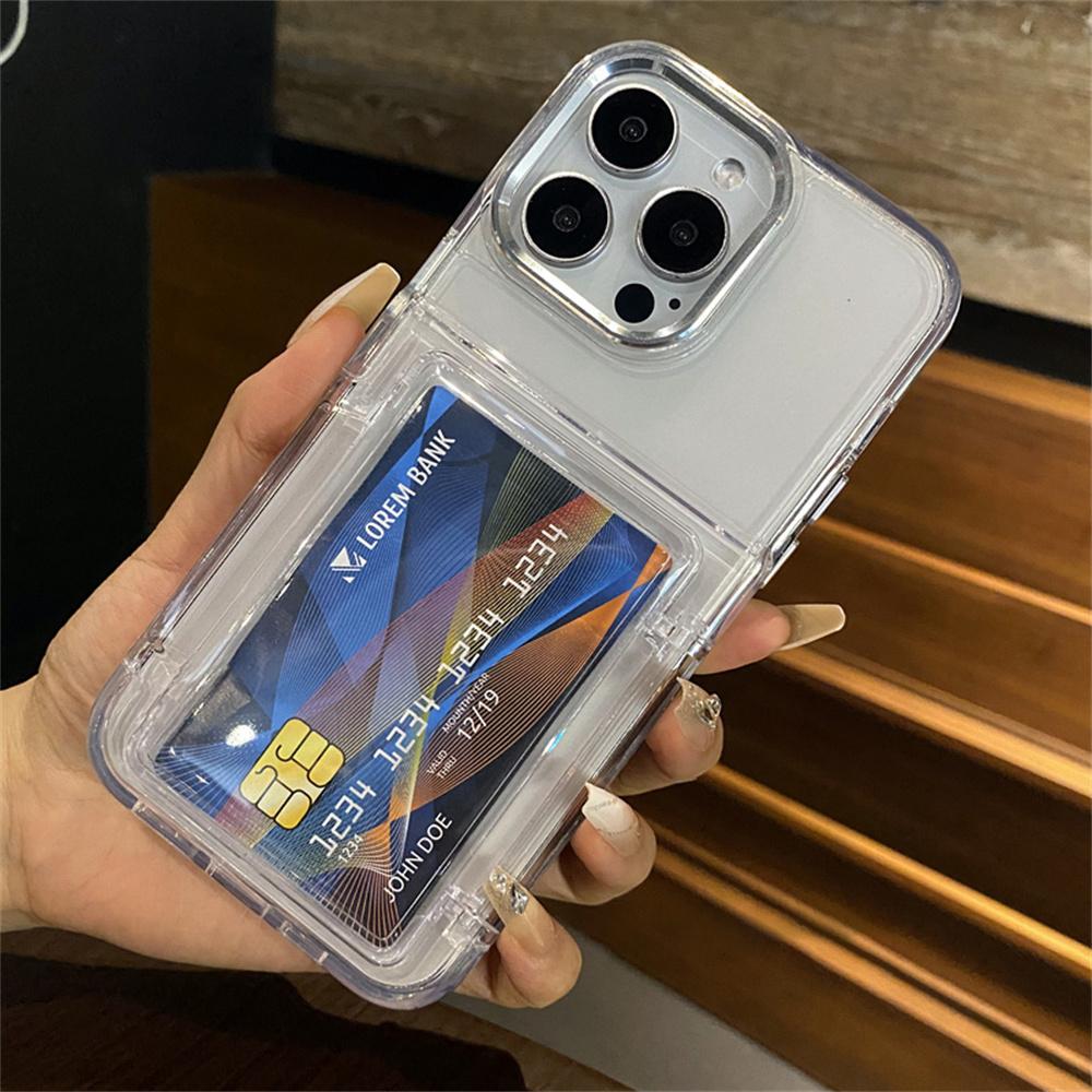 Transparente Kartensteckplatz-Tasche Halter Handyhülle Für Für Iphone17 Air 1 14 13 11 12 16 17ProMax Stoßfester Schutz Harte Acrylhülle
