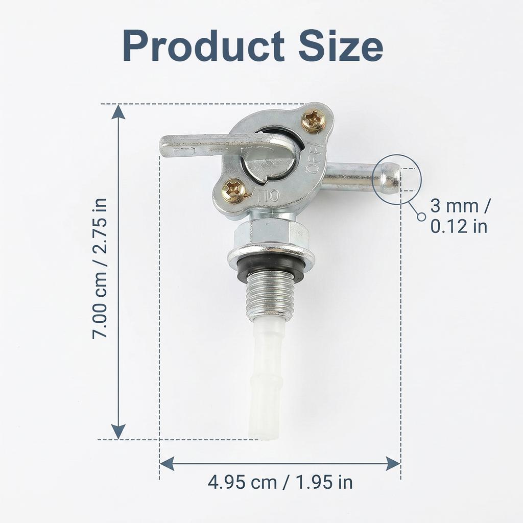6mm Motorcycle Fuel Tap Gas Petrol Valve Fuel Tank Switch For Scooter ATV Quad Dirt Bike Motorbike Fuel On/Off Accessories Fuel System 2