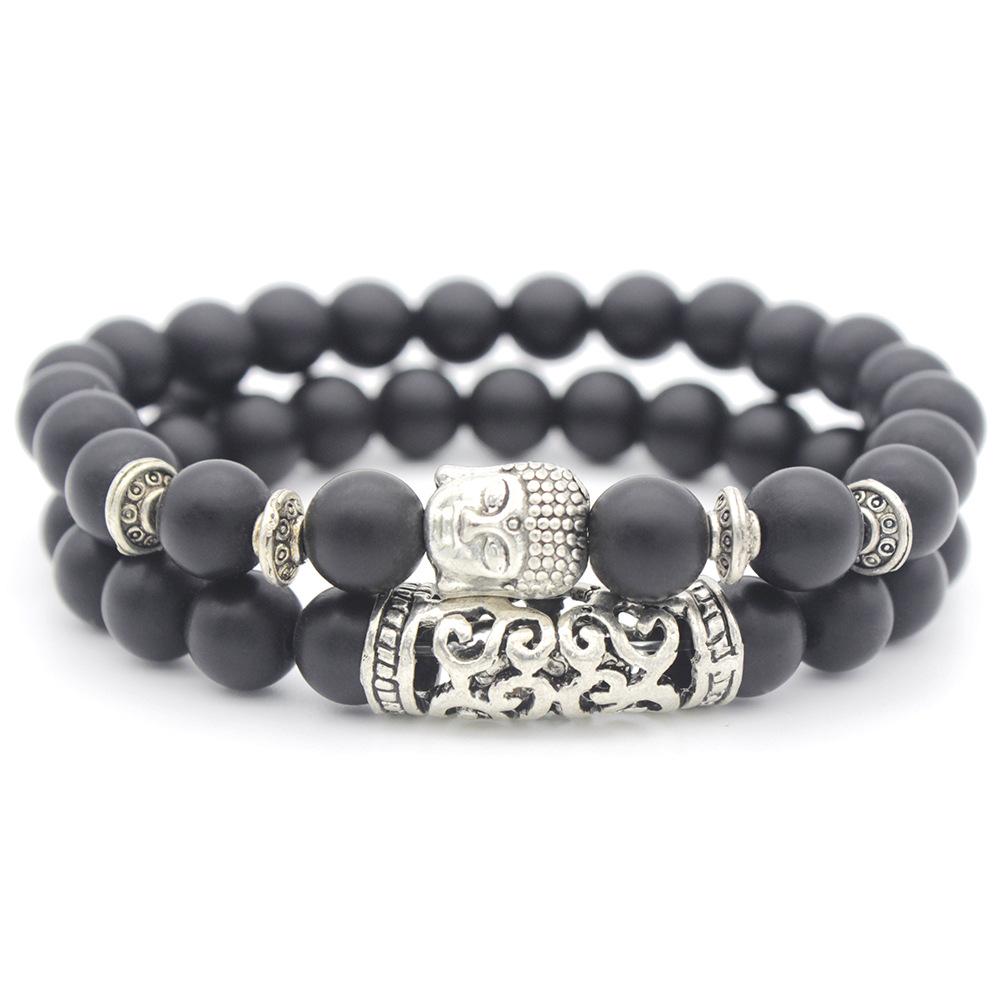 

JYL TS Bracelet Double Layer Emperor Stone Style Doubles Wealth And Luck 6106C black matte песка пустыни
