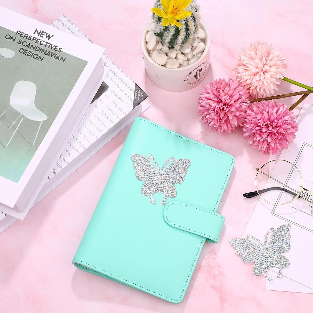 Frienda 4 Pieces Crystal Car Stickers Butterfly Bling Rhinestone Decals Women Shiny Butterfly Stickers Accessories for Car Body Bumper Window Laptop