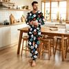 Men's Halloween Print Loose Fit Pajama Set for Casual Sleepwear