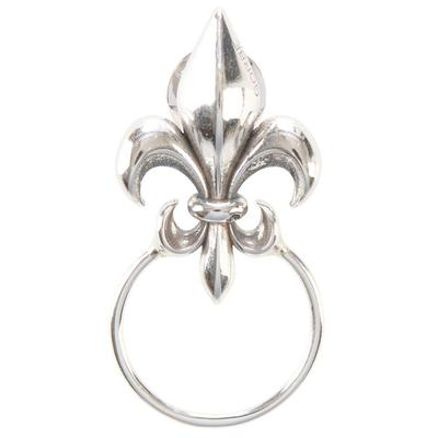 [GORBE] [Golbe] Eyeglass Holder (LilyFleur-de-lis Emblem) Made In Italy, Silver