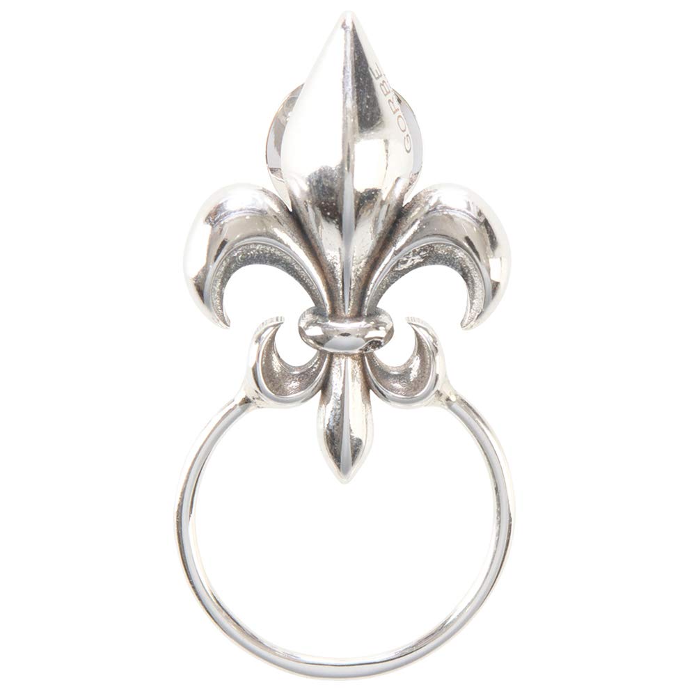 [GORBE] [Golbe] Eyeglass Holder (LilyFleur-de-lis emblem) Made in Italy, Silver