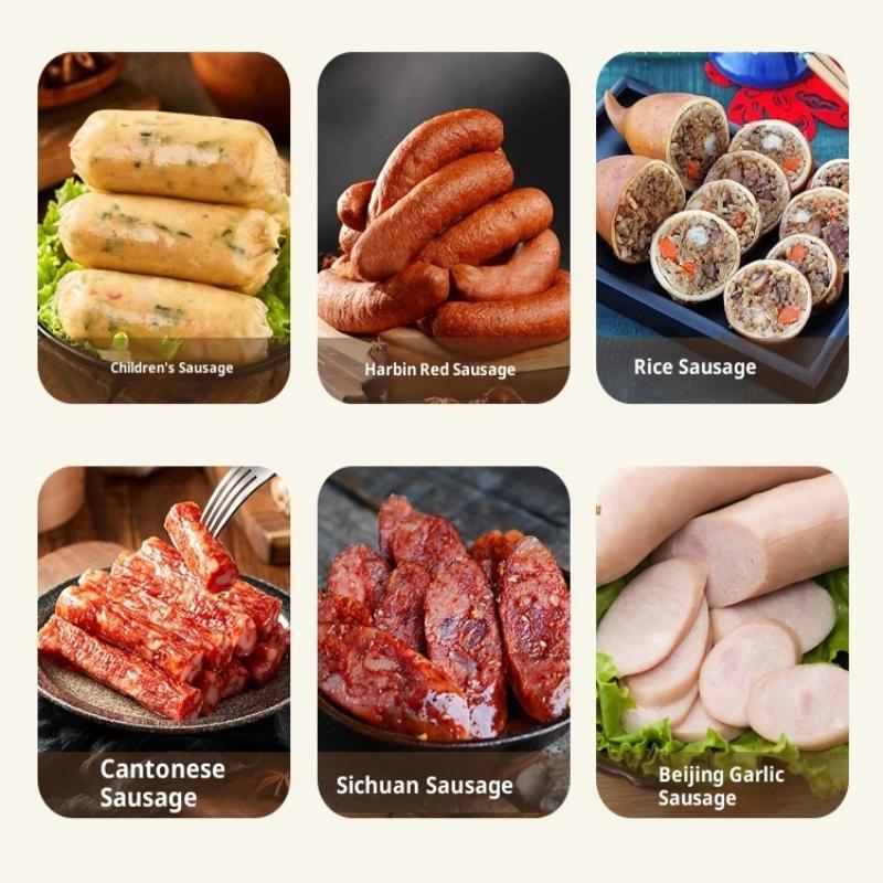 Ręczna Maszynka do Napełniania Kiełbas Maszynka do Mięsa Wypełniarka z 4 Końcówkami do Domowej Produkcji