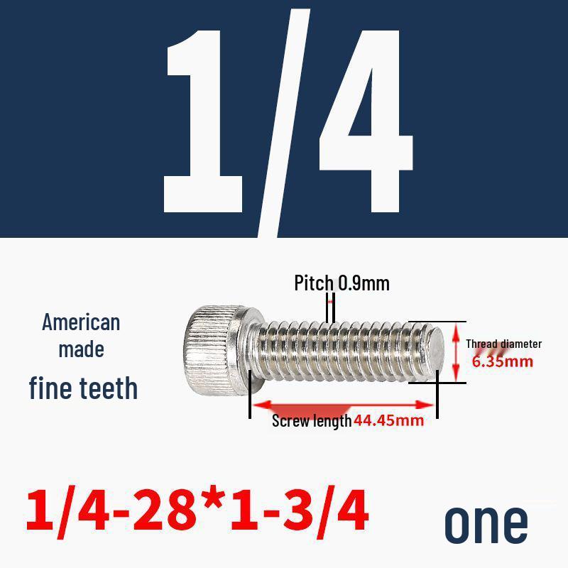 304 Stainless Steel Fine Thread Socket Head Cap Screw 10#-32, 1/4-20, 5/16-24