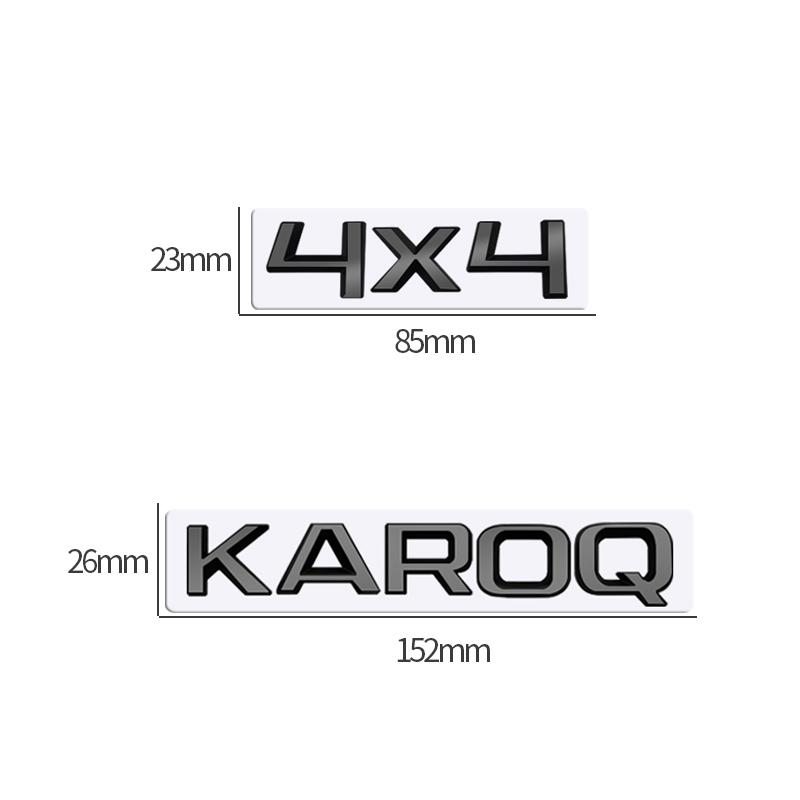 MetaL 3D Badge Logo Car Rear Trunk Body Sticker Letter Emblem For Skoda Karoq 4X4 Accessories Glossy Black Matte Black