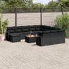 VidaXL Garden Lounge Set with Cushions 13 Pcs, Patio Sofas, Patio Furniture Set, Outdoor Furniture, Black 3257196
