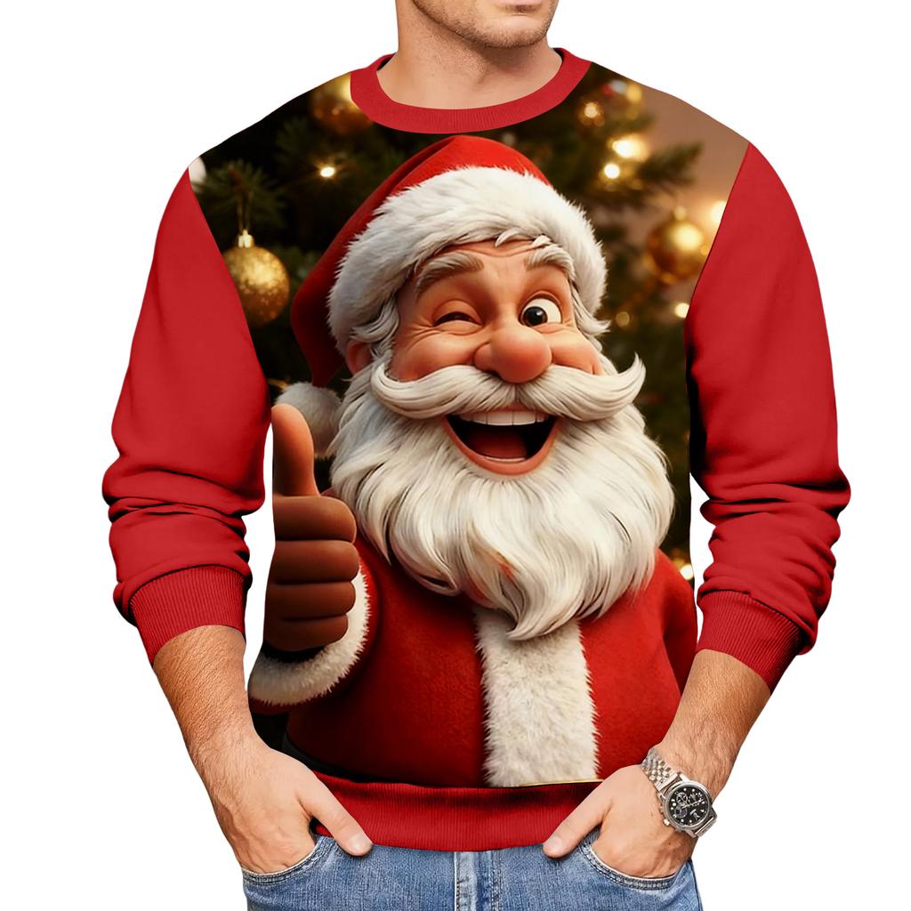 Christmas Print Loose Men's Hoodie