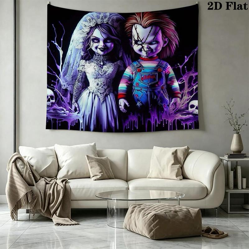 Chucky Wall Tapestry Aesthetic Wall Hanging Printed Fabric Blanket Decorative Tapestries for Bedroom Living Room Home Decor