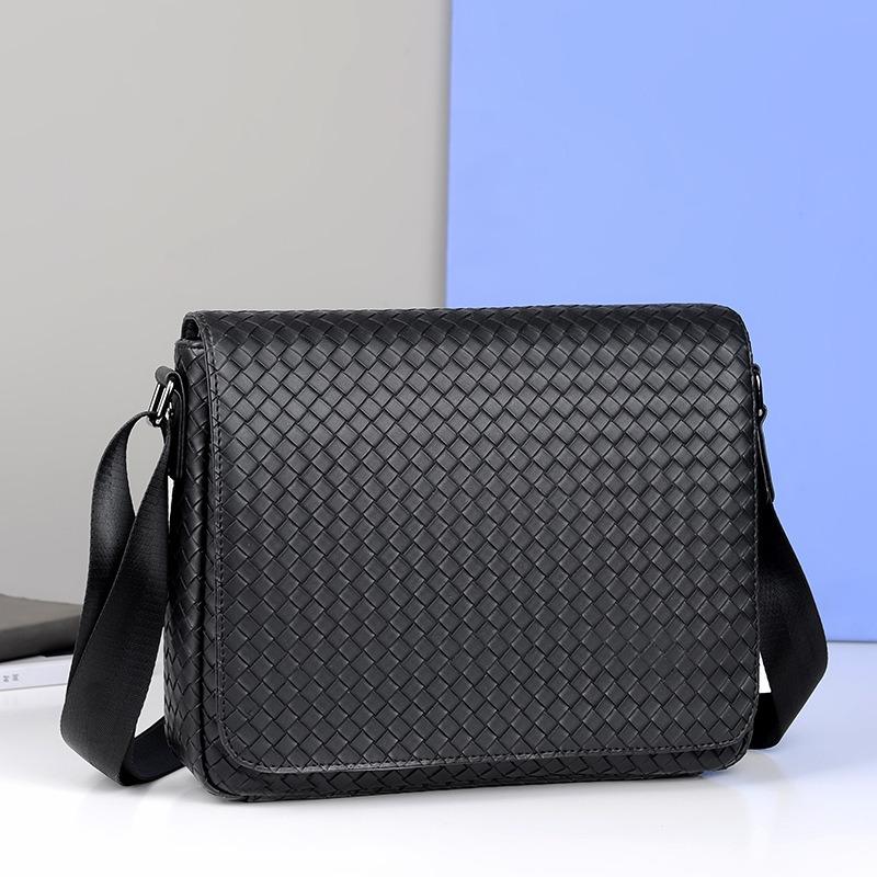 Huongaiye New Men's Shoulder Bag Business Casual Messenger Bag Plaid Men's Bag Slash Shoulder Bag