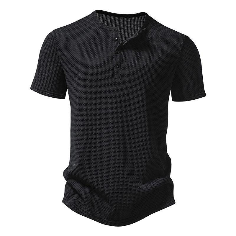 Men's Summer Solid Color Polo Shirt, Short Sleeve Button Down Breathable Casual Outdoor Sports Fashion Tops