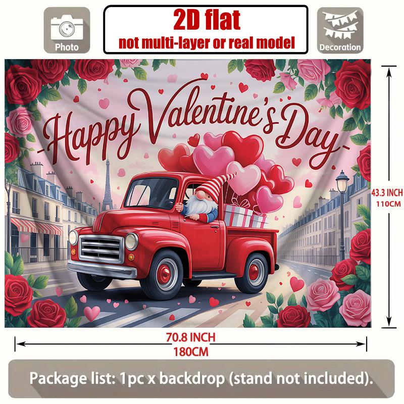 2D Flat 2D Flat Banner 1pc Valentines Day Print Backdrop Decor Backdrop Polyester Party Banner Decor Decor Room Decor Wall Decor Party