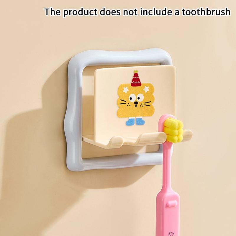 Wall-mounted Cartoon Toothbrush Rack,Toothbrush And Toothpaste Storage Rack, Punch Free Bathroom Storage
