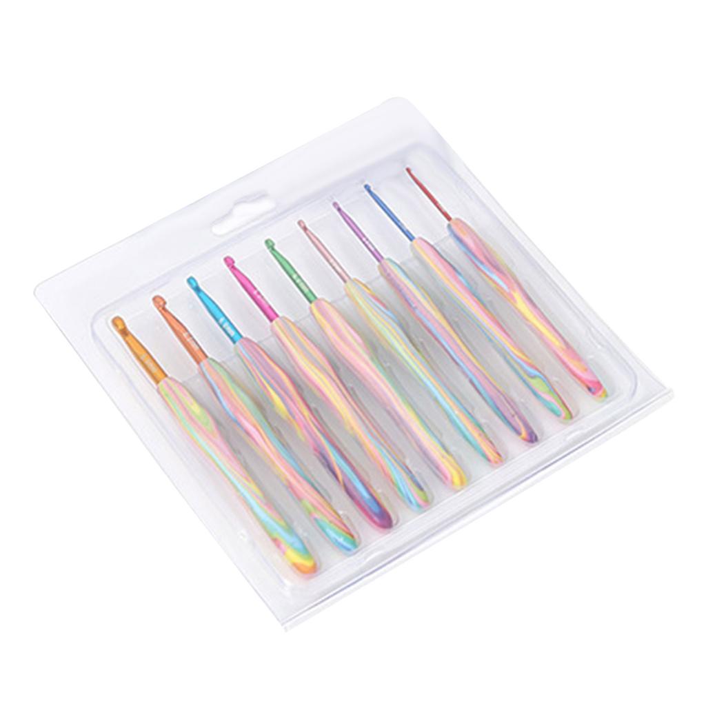 9Pcs Ergonomic Handle Crochet Hook 2mm-6mm Ergonomic Crochet Needle Soft Handle Crochet Hook for Beginner Hobbyist