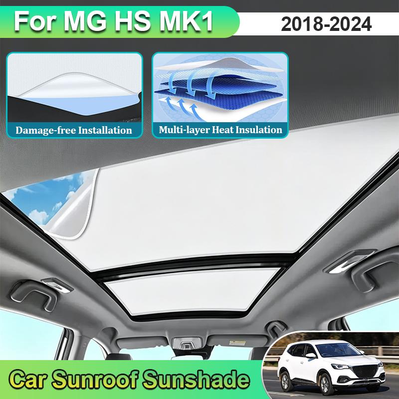 Car Sunroof Sunshades For MG HS Accesories MK1 AS23 2018-2024 Electrostatic Adsorption Skylight Blind Shading Windshield Cover