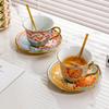 Coffee Cup Set European Cup Saucer Coffee Cup Household Retro British Tea Set French Afternoon Tea Exquisite Couple