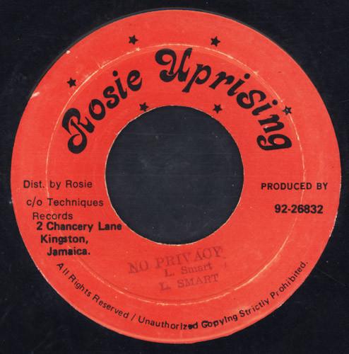 

7inch Record LEROY SMART No Privacy NONE Rosie Uprising 1984 Jamaica Reggae Ska Dub Used