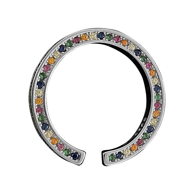 Women s Fashion Adjustable Rainbow Zirconia Ring: Colorful, Sparkling,  Trendy Adjustable Open