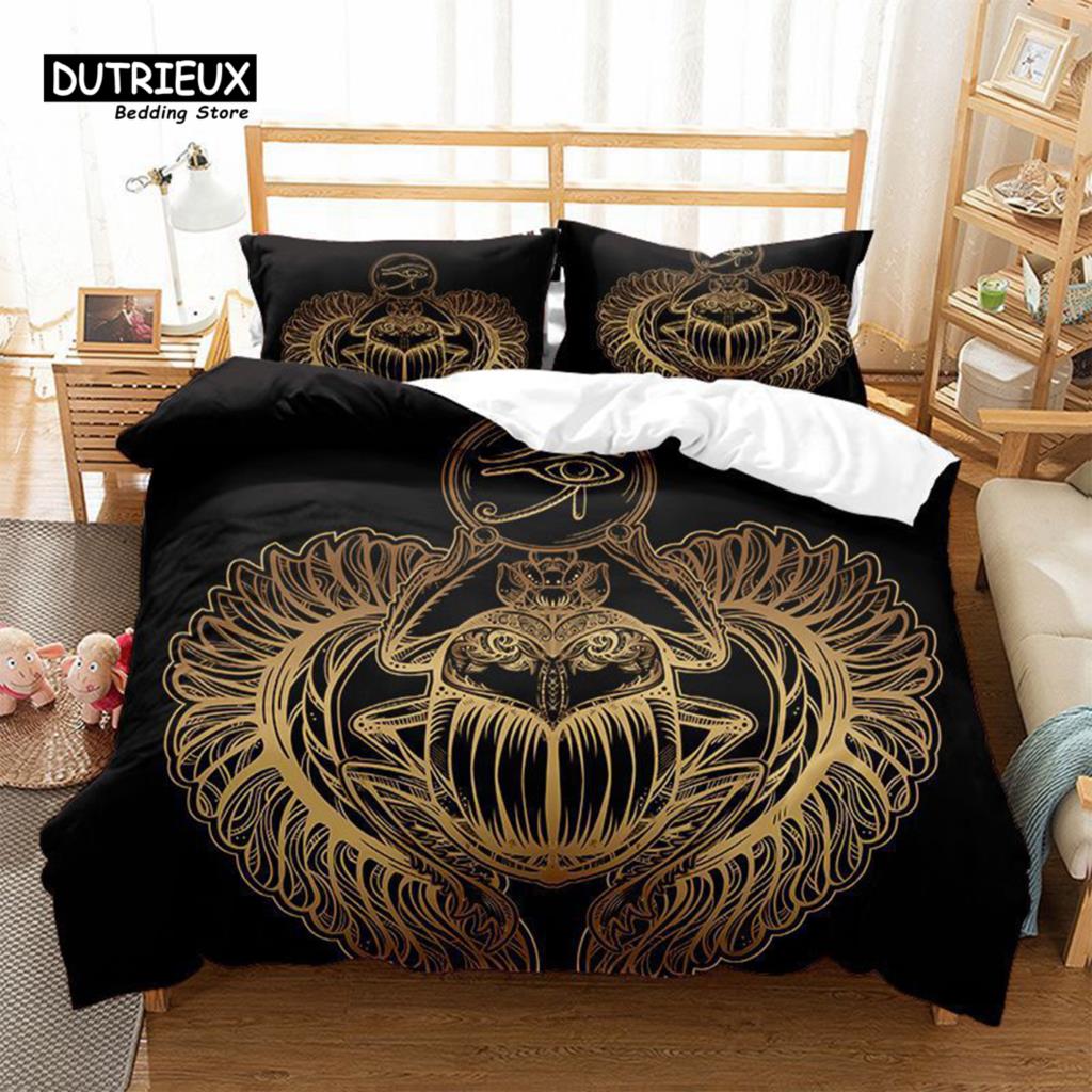 Comforter 3D Animal Totem Theme Black Bedding Set Tortoise Fish Gecko Phoenix Print For Kids Adults Room Decor