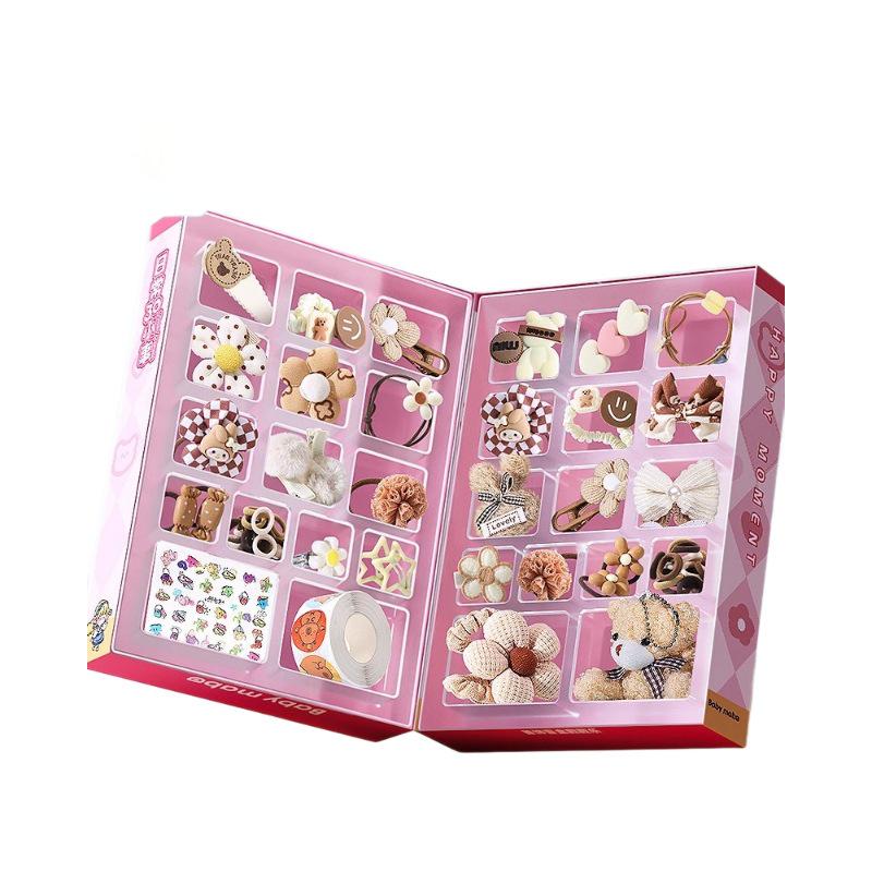 Girls' Jewelry Gift Box: Cartoon Hair Clips, Hair Ties, and Creative Makeup Set