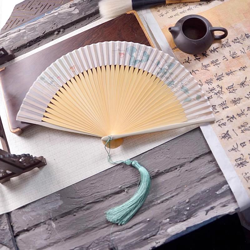 Elegant Chinese Bamboo Folding Fan 6 Inch Plain Blank Fan for Women Hanfu Qipao Vintage Handheld Fan Summer Cooling Oriental Fan