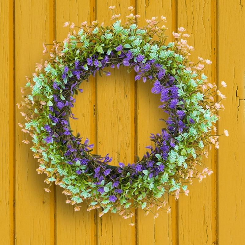 Hanging Artificial Wreath Pendant Easter Gifts Easter Door Sign Artificial Easter Wreath Ornaments Spring Sign